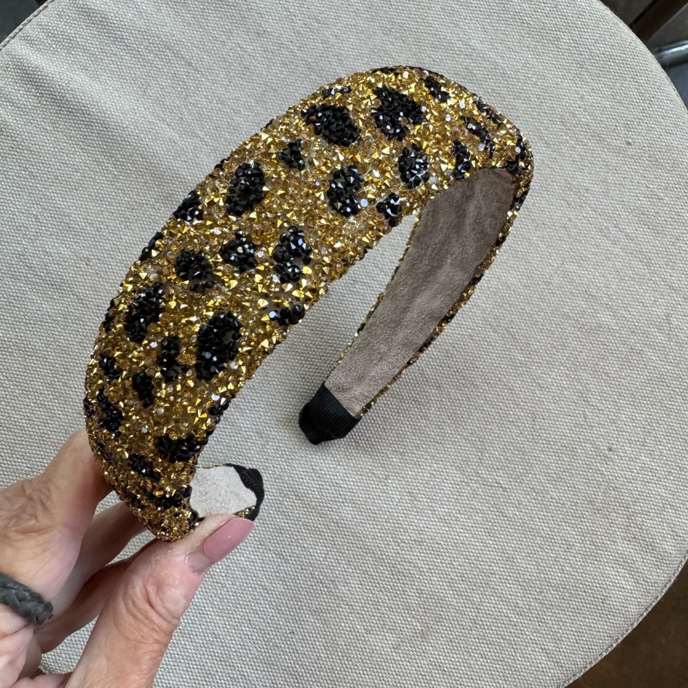 Leopard Print Gold and Black Headband